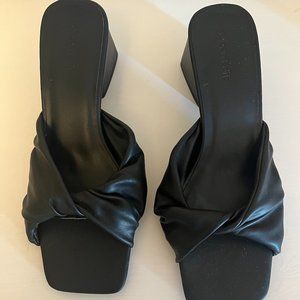 Nordstrom Open Edit Cora Heel Sandal - Black, Size 8M